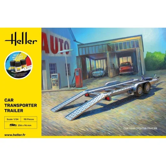 STARTER KIT Car Transporter Trailer, 1/24 - Heller 56774