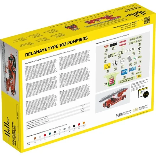 STARTER KIT Delahaye Type 103 Pompiers, 1/24 - Heller 56780