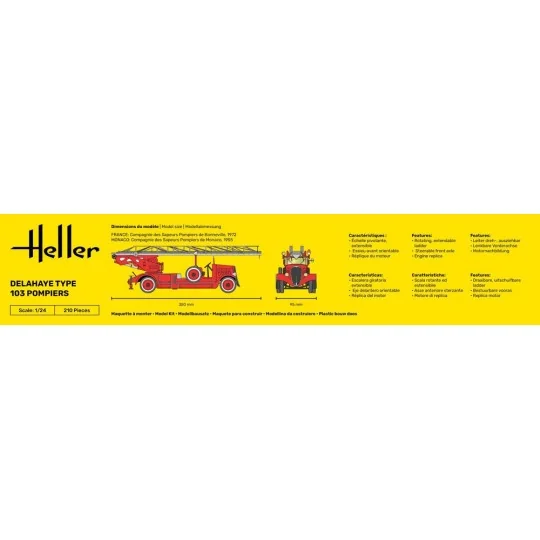 STARTER KIT Delahaye Type 103 Pompiers, 1/24 - Heller 56780