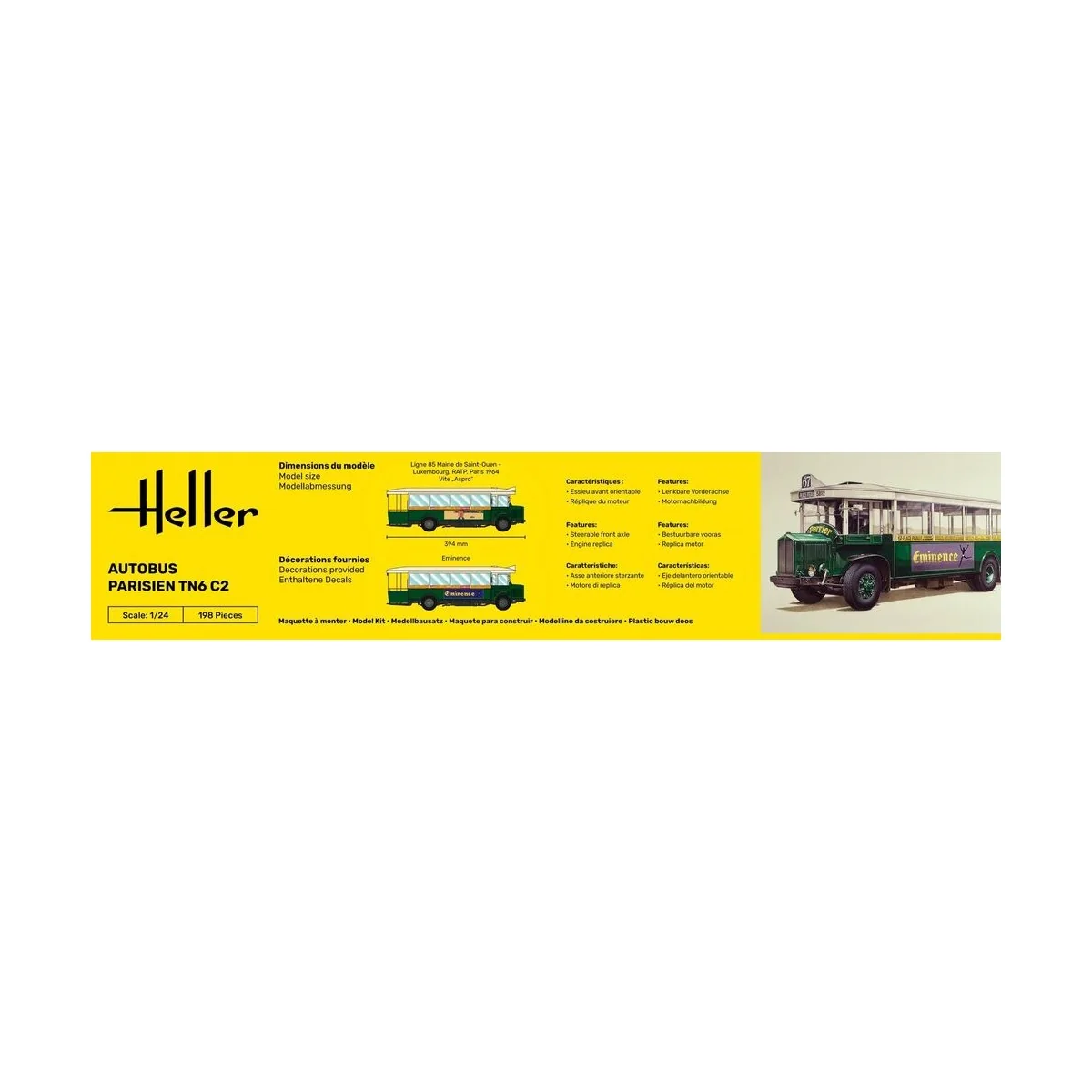 STARTER KIT Autobus TN6 C2, 1/24 - Heller 56789