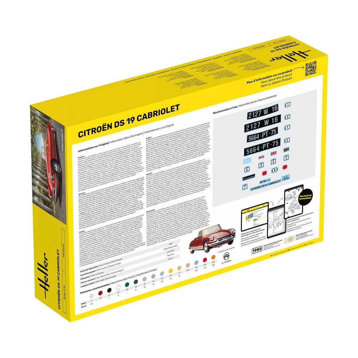 STARTER KIT Citroen DS 19 Cabriolet, 1/16 - Heller 56796