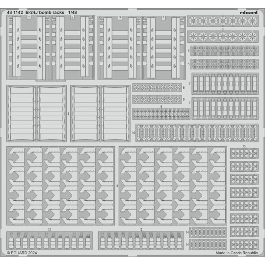 B-24J bomb racks, 1/48 - Eduard Accessories 481142