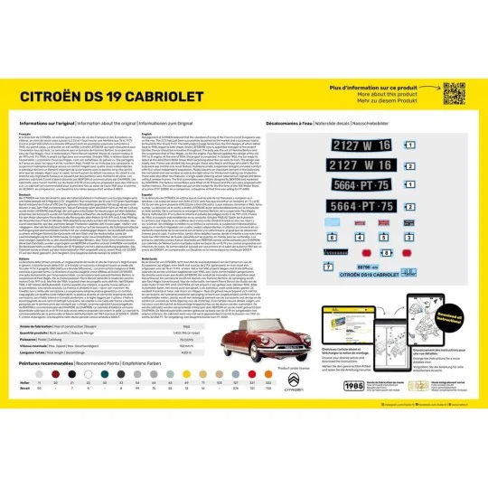 STARTER KIT Citroen DS 19 Cabriolet, 1/16 - Heller 56796