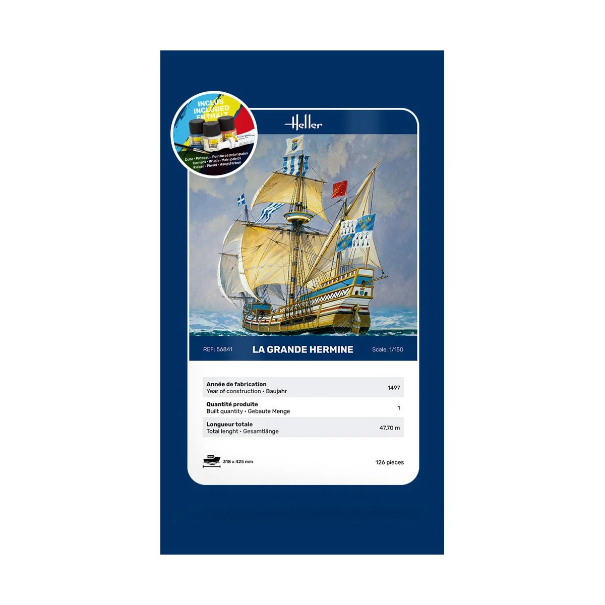 STARTER KIT La Grande Hermine, 1/150 - Heller 56841