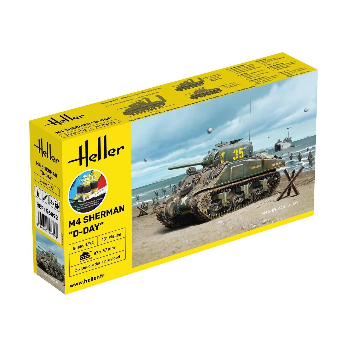 STARTER KIT M4 Sherman D-Day, 1/72 - Heller 56892