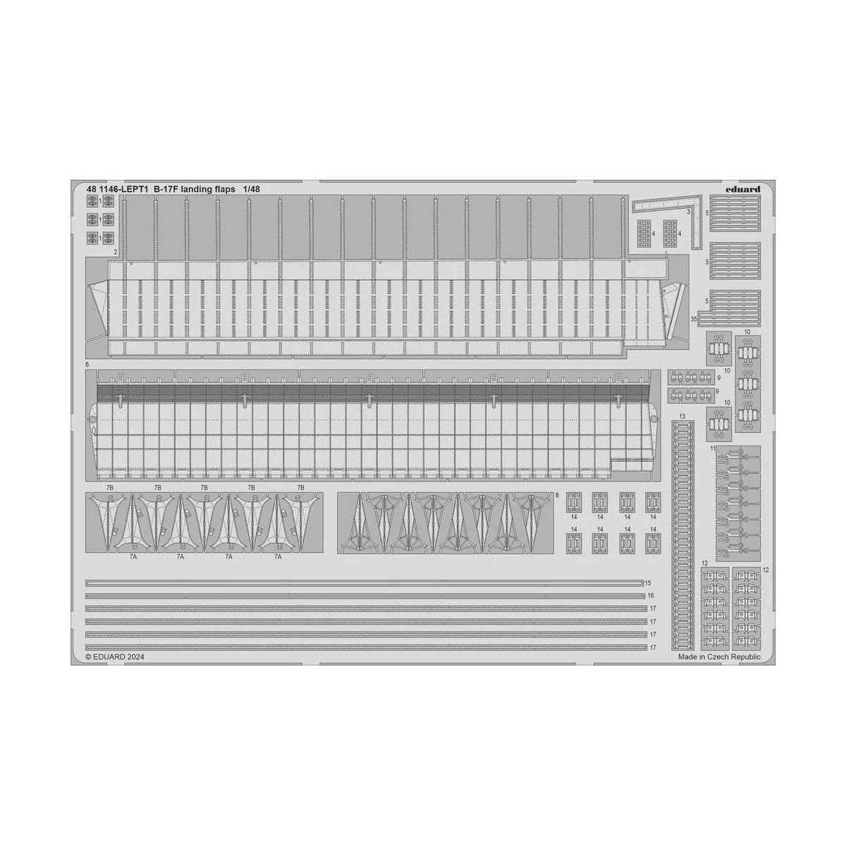 B-17F landing flaps, 1/48 - Eduard Accessories 481146