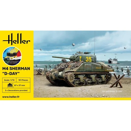 STARTER KIT M4 Sherman D-Day, 1/72 - Heller 56892