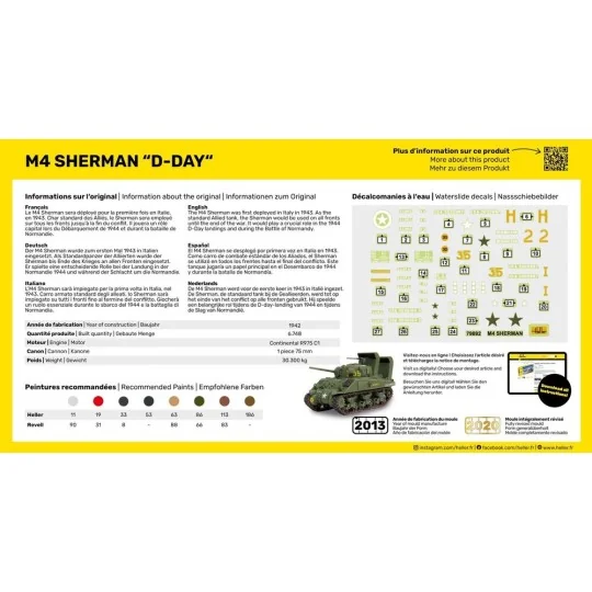 STARTER KIT M4 Sherman D-Day, 1/72 - Heller 56892