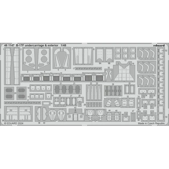 B-17F undercarriage & exterior, 1/48 - Eduard Accessories 481147
