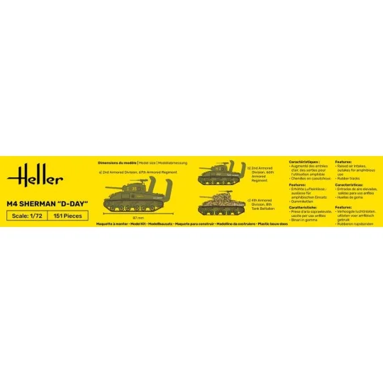 STARTER KIT M4 Sherman D-Day, 1/72 - Heller 56892