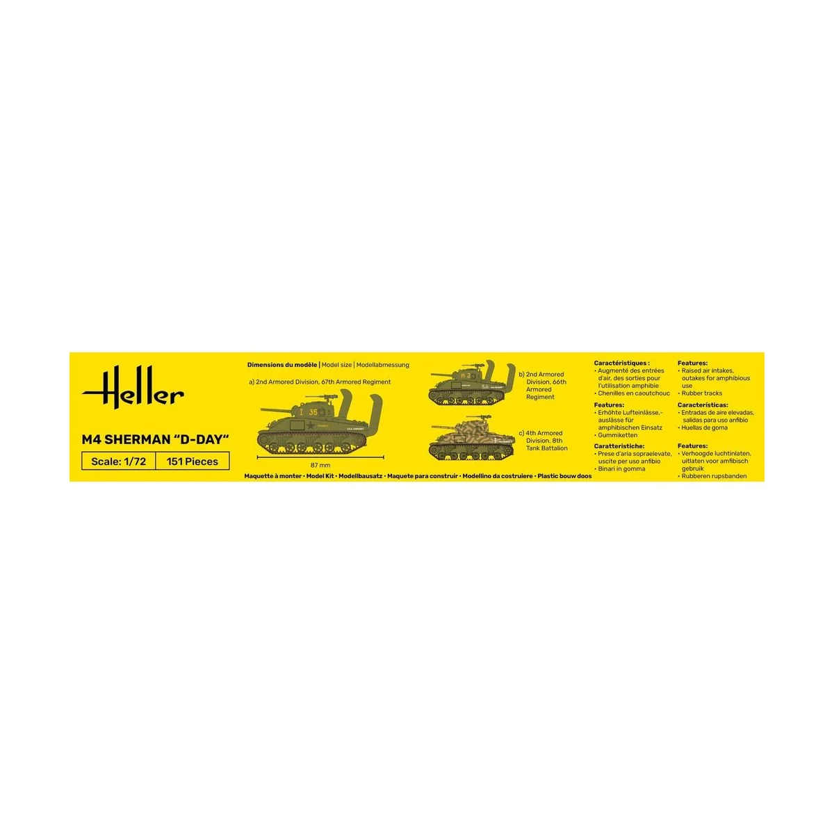 STARTER KIT M4 Sherman D-Day, 1/72 - Heller 56892
