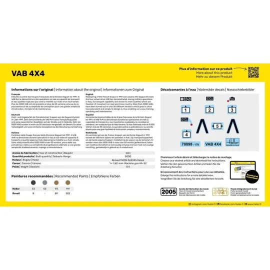 STARTER KIT VAB 4x4, 1/72 - Heller 56898