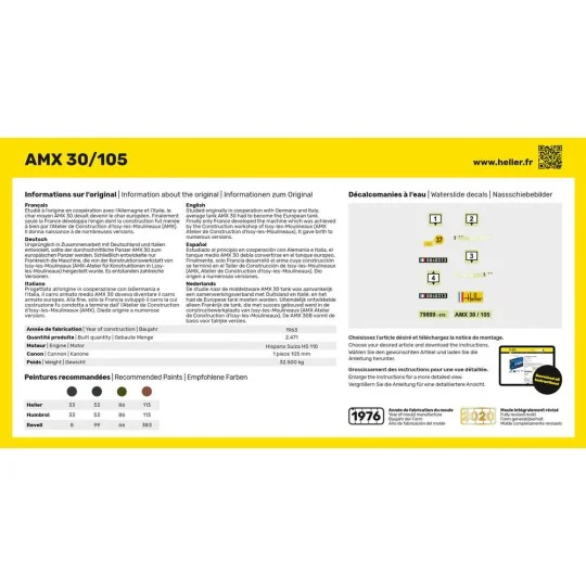 STARTER KIT AMX 30/105, 1/72 - Heller 56899