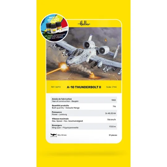 STARTER KIT A-10 Thunderbolt II, 1/144 - Heller 56912