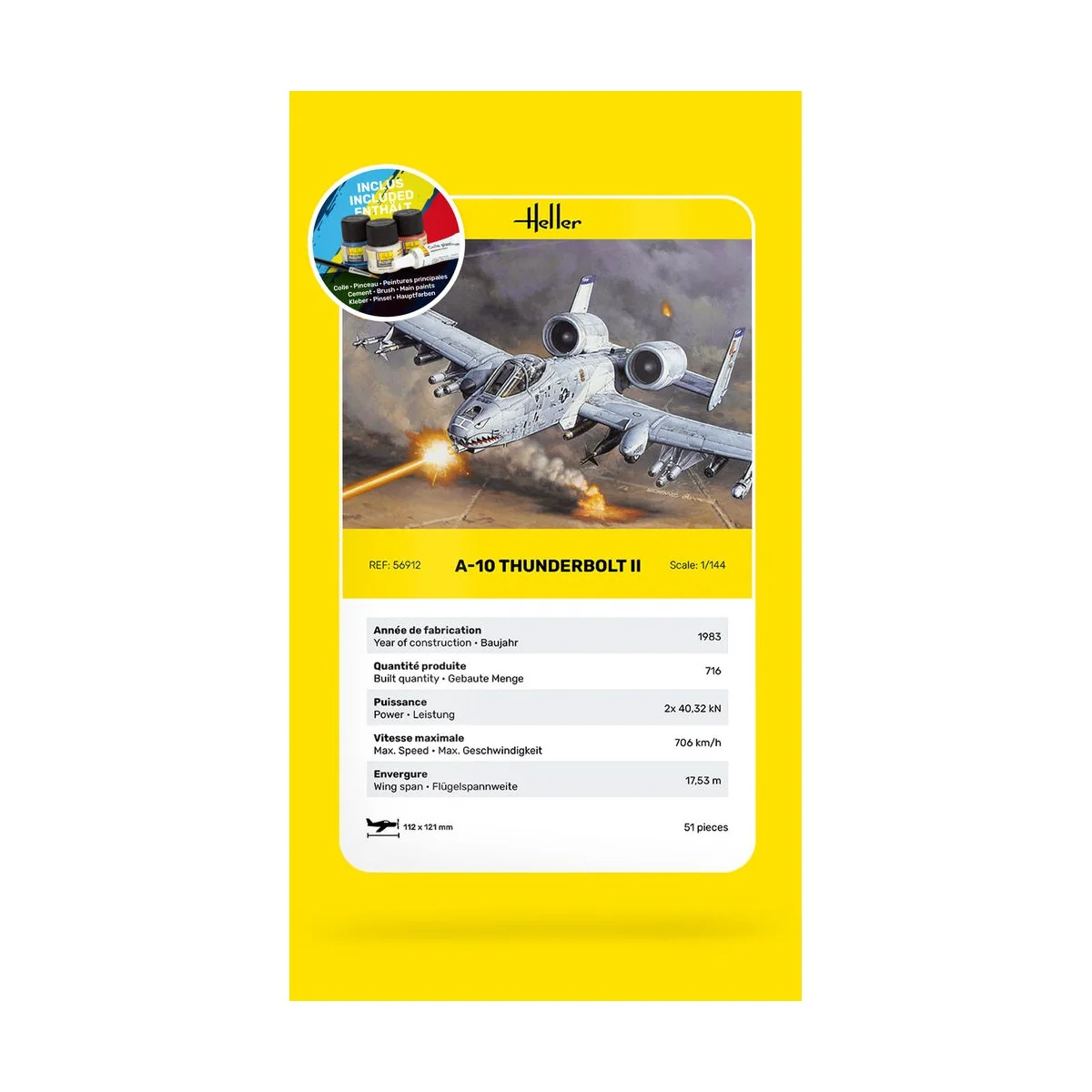 STARTER KIT A-10 Thunderbolt II, 1/144 - Heller 56912