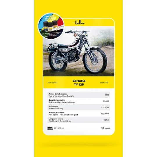 STARTER KIT Yamaha TY 125, 1/8 - Heller 56902