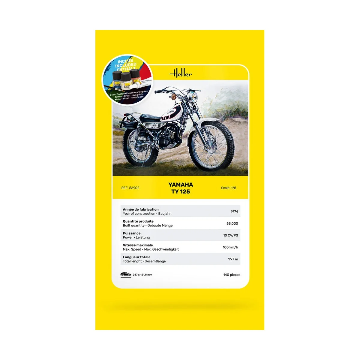 STARTER KIT Yamaha TY 125, 1/8 - Heller 56902
