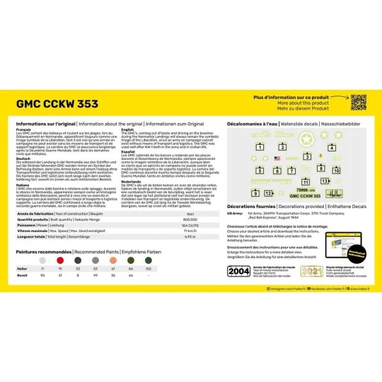 STARTER KIT GMC CCKW 353, 1/72 - Heller 56996