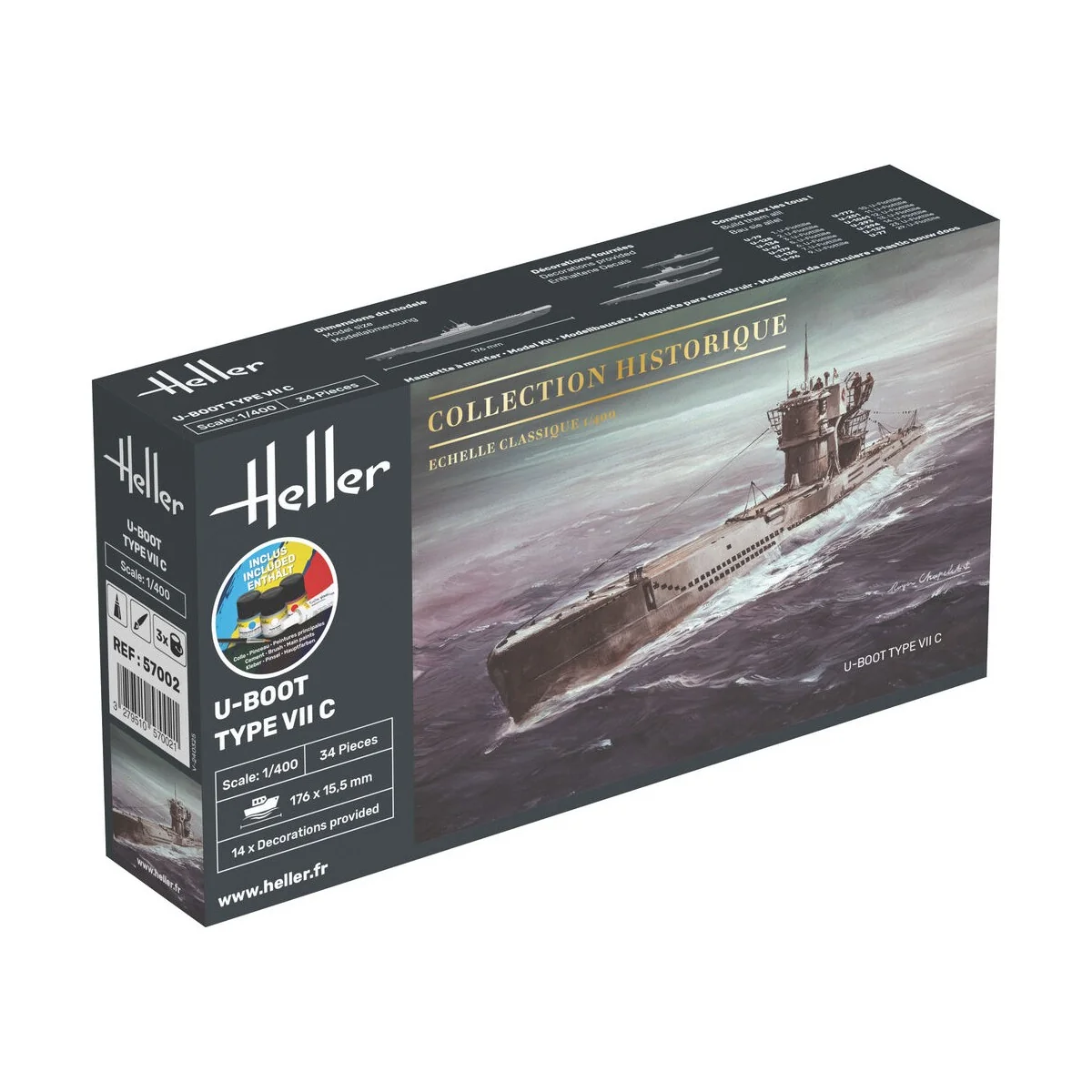 STARTER KIT U-Boot Type VII C, 1/400 - Heller 57002