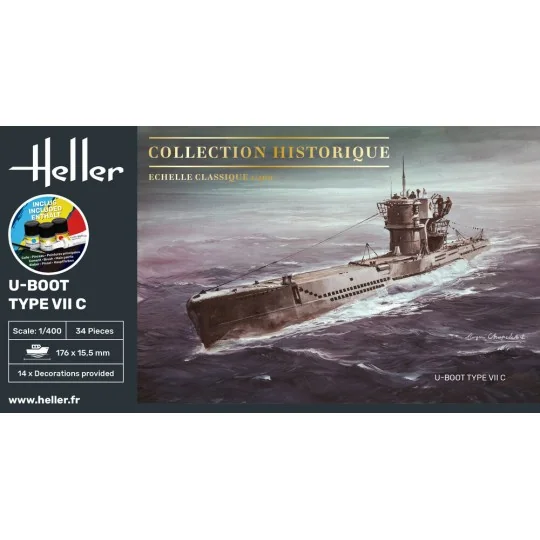 STARTER KIT U-Boot Type VII C, 1/400 - Heller 57002