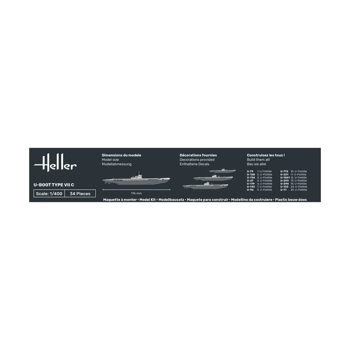 STARTER KIT U-Boot Type VII C, 1/400 - Heller 57002