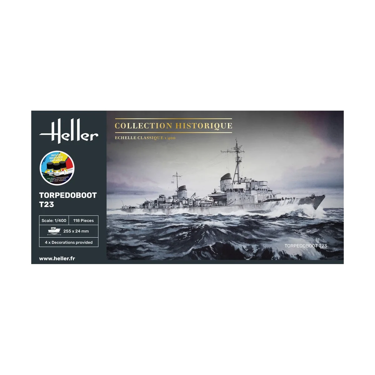 STARTER KIT Torpedoboot T23, 1/400 - Heller 57011