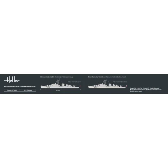 STARTER KIT Victor Schoelcher - Commandant Riviere, 1/400 - Heller ...