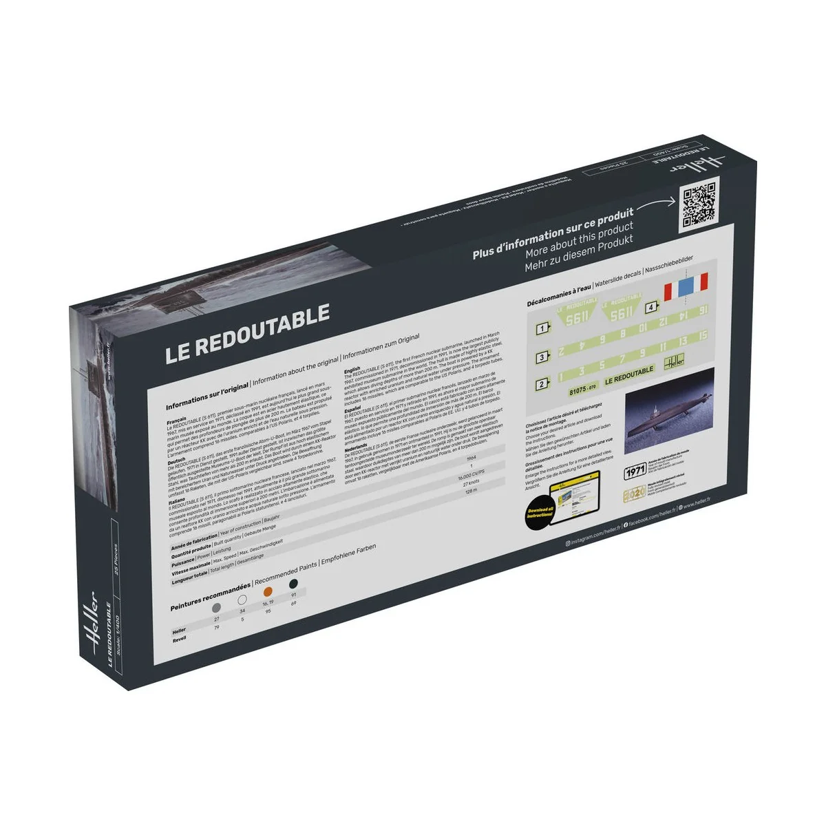 STARTER KIT U-Boot S/M Redoutable, 1/400 - Heller 57075