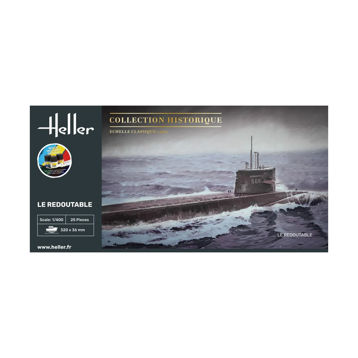 STARTER KIT U-Boot S/M Redoutable, 1/400 - Heller 57075