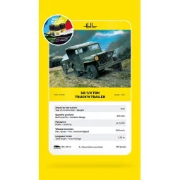 STARTER KIT US 1/4 Ton Truck 'n Trailer, 1/35 - Heller 57105 2