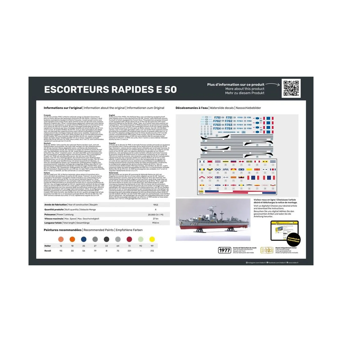 STARTER KIT Escorteurs Rapides E 50, 1/400 - Heller 57093