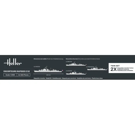 STARTER KIT Escorteurs Rapides E 52, 1/400 - Heller 57094
