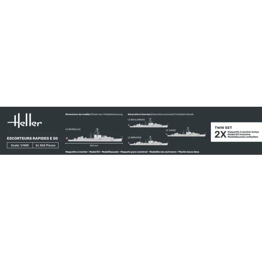 STARTER KIT Escorteurs Rapides E 50, 1/400 - Heller 57093