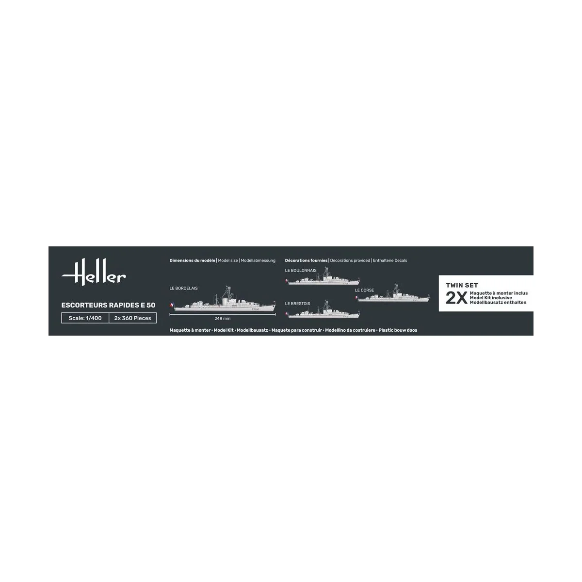 STARTER KIT Escorteurs Rapides E 50, 1/400 - Heller 57093