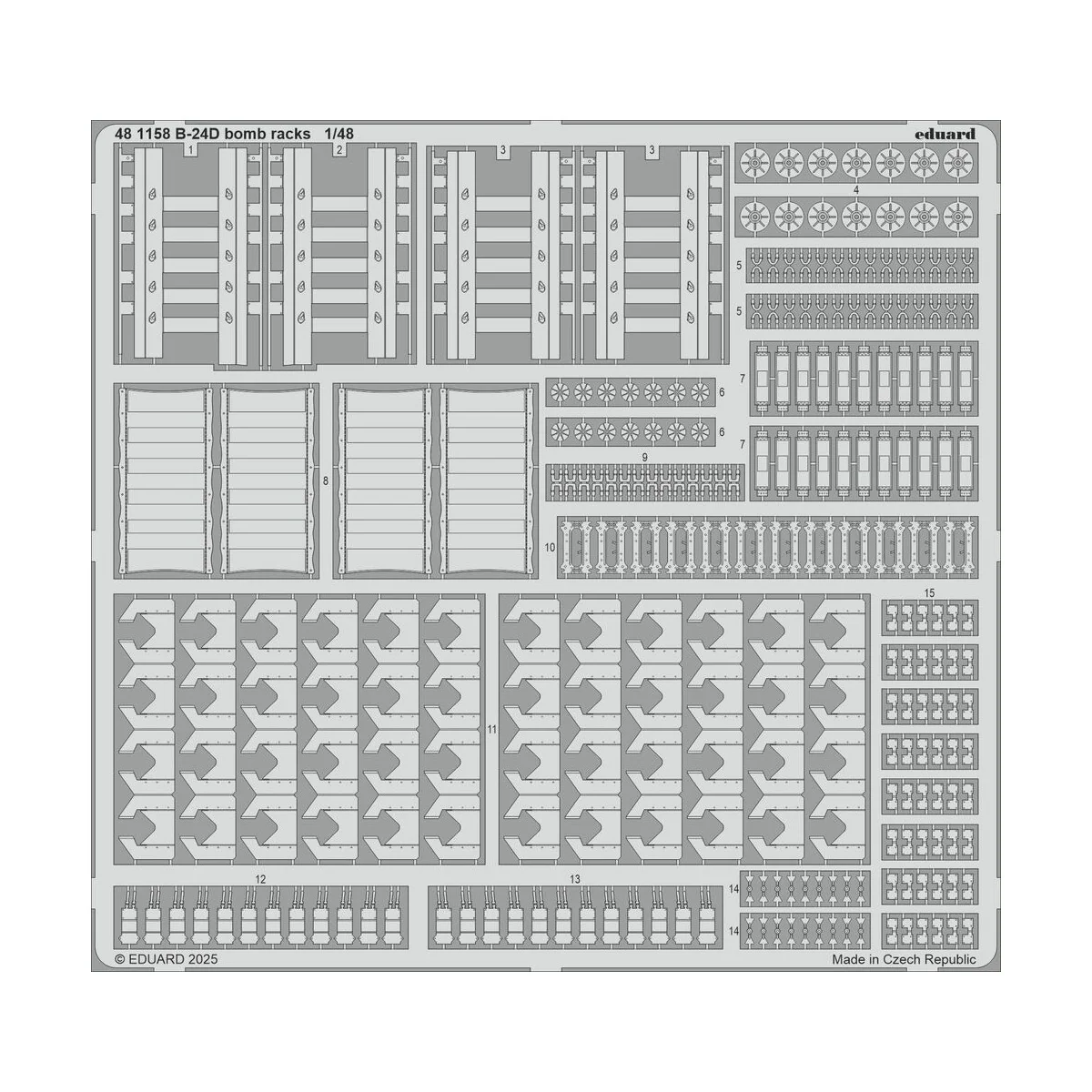 B-24D bomb racks HOBBY BOSS, 1/48 - Eduard Accessories 481158