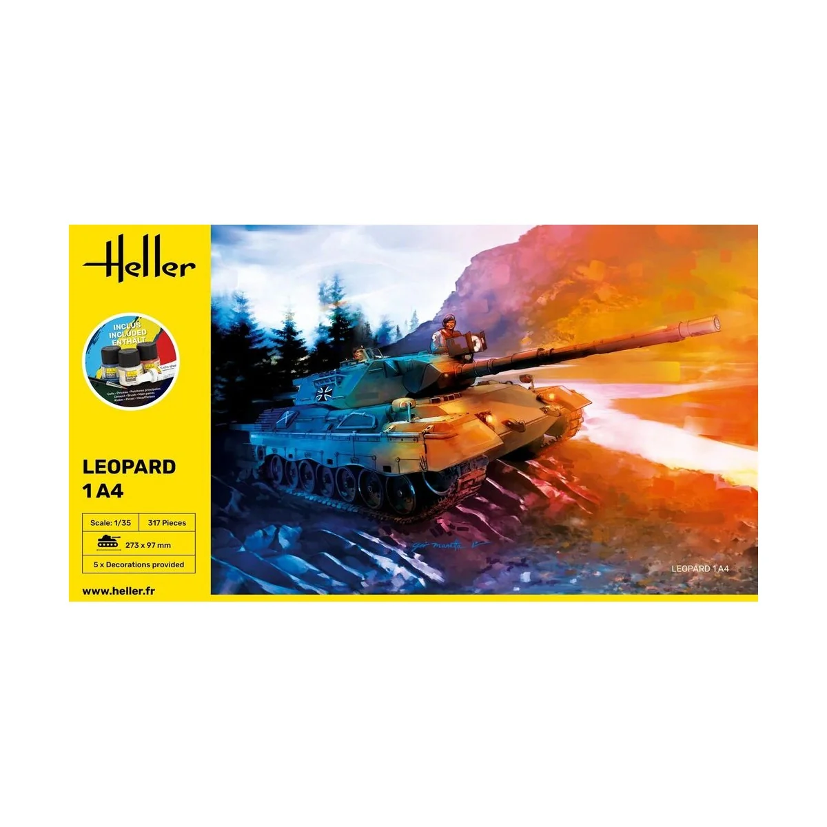 STARTER KIT Leopard 1A4, 1/35 - Heller 57126