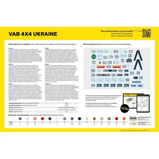STARTER KIT VAB 4x4 Ukraine, 1/35 - Heller 57130