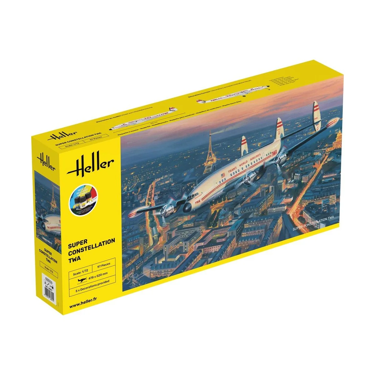 STARTER KIT Super Constellation TWA, 1/72 - Heller 58391