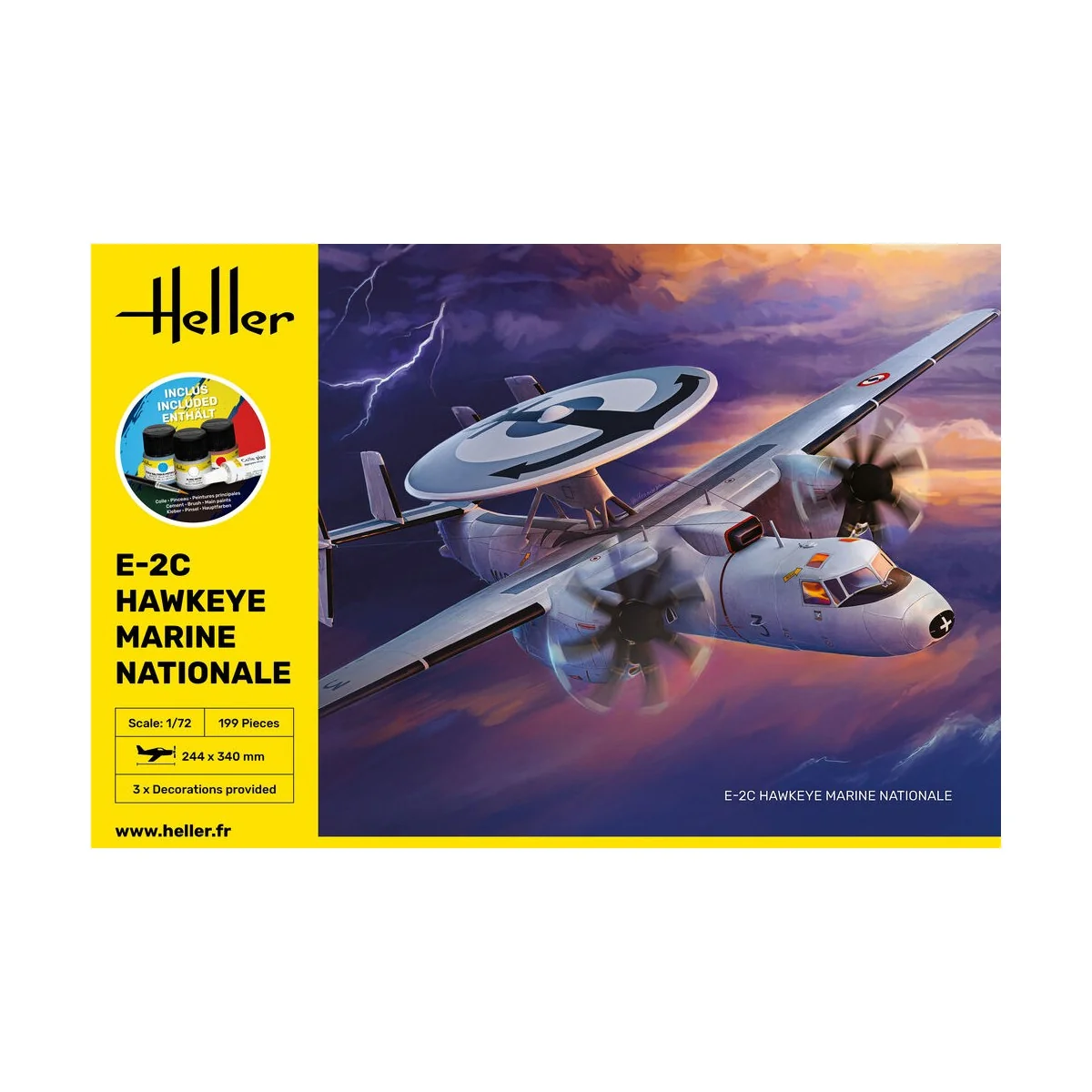 STARTER KIT E-2C Hawkeye Marine Nationale, 1/72 - Heller 58302