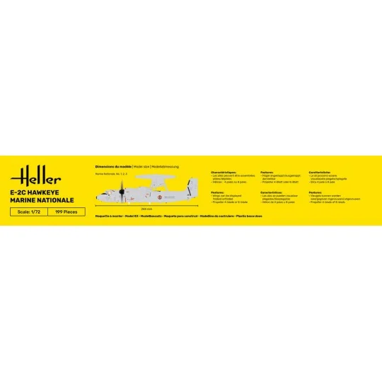 STARTER KIT E-2C Hawkeye Marine Nationale, 1/72 - Heller 58302