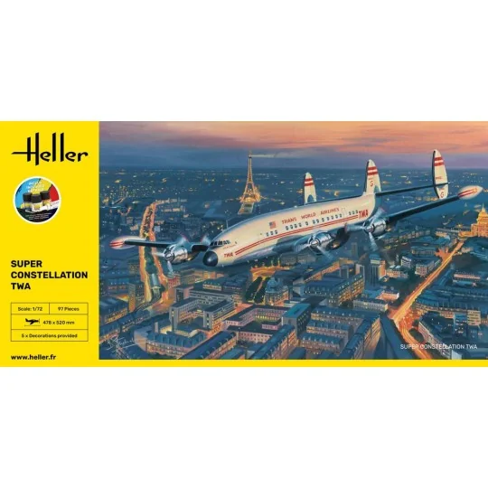 STARTER KIT Super Constellation TWA, 1/72 - Heller 58391