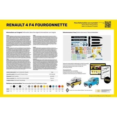 STARTER KIT Renault 4 F4 Fourgonette, 1/24 - Heller 58700