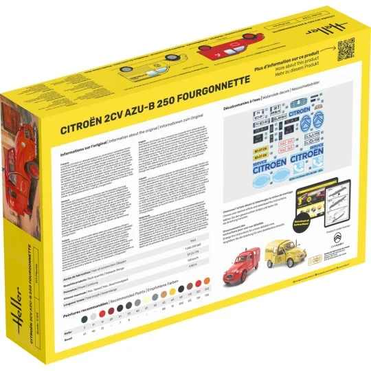 STARTER KIT Citroen 2CV AZU-B 250 Fourgonnette, 1/24 - Heller 58701