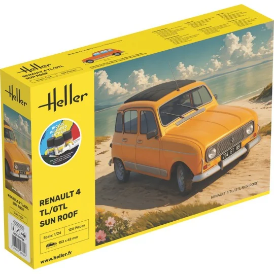 STARTER KIT Renault 4 TL/GTL Sun Roof, 1/24 - Heller 58704