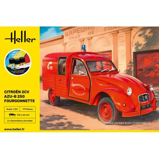 STARTER KIT Citroen 2CV AZU-B 250 Fourgonnette, 1/24 - Heller 58701