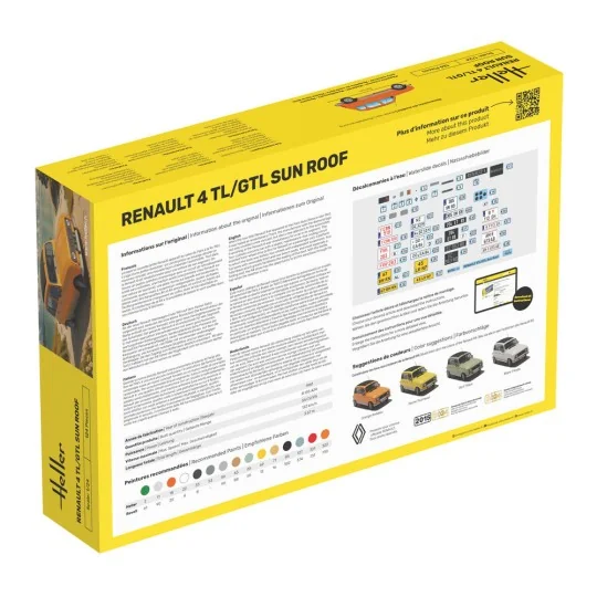 STARTER KIT Renault 4 TL/GTL Sun Roof, 1/24 - Heller 58704