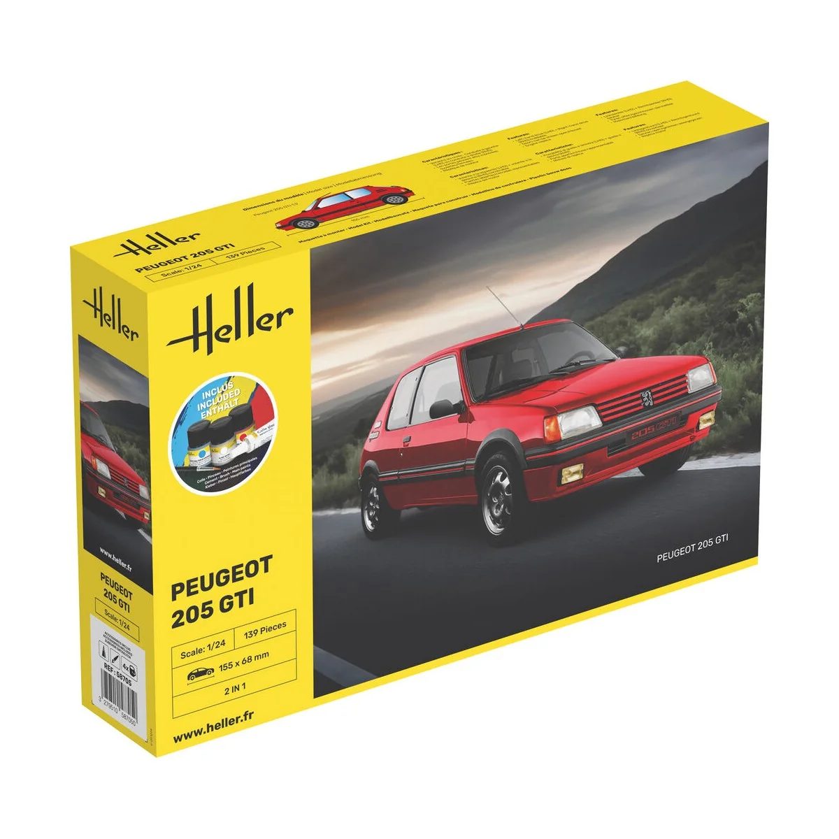 STARTER KIT Peugeot 205 GTI, 1/24 - Heller 58705
