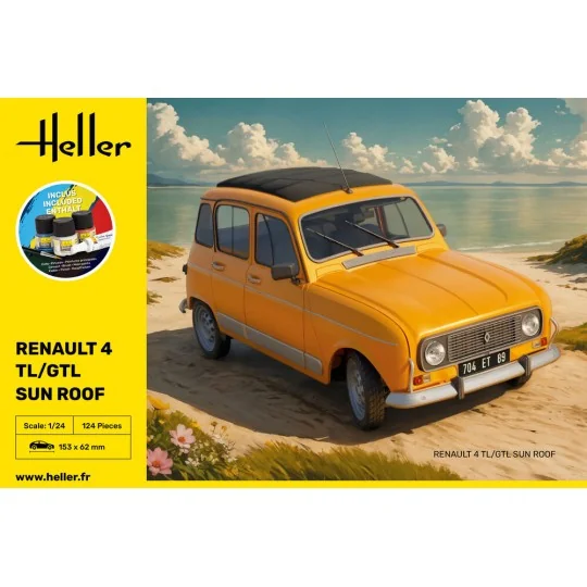 STARTER KIT Renault 4 TL/GTL Sun Roof, 1/24 - Heller 58704