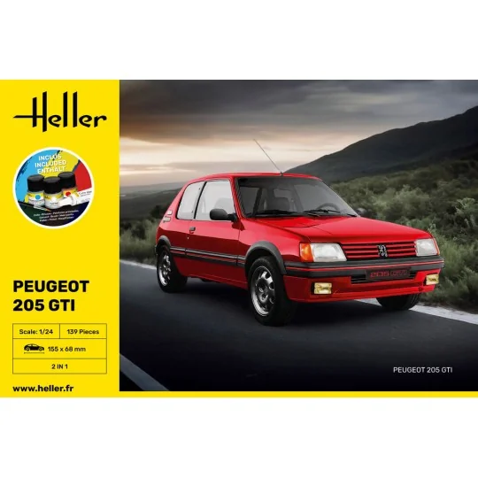 STARTER KIT Peugeot 205 GTI, 1/24 - Heller 58705
