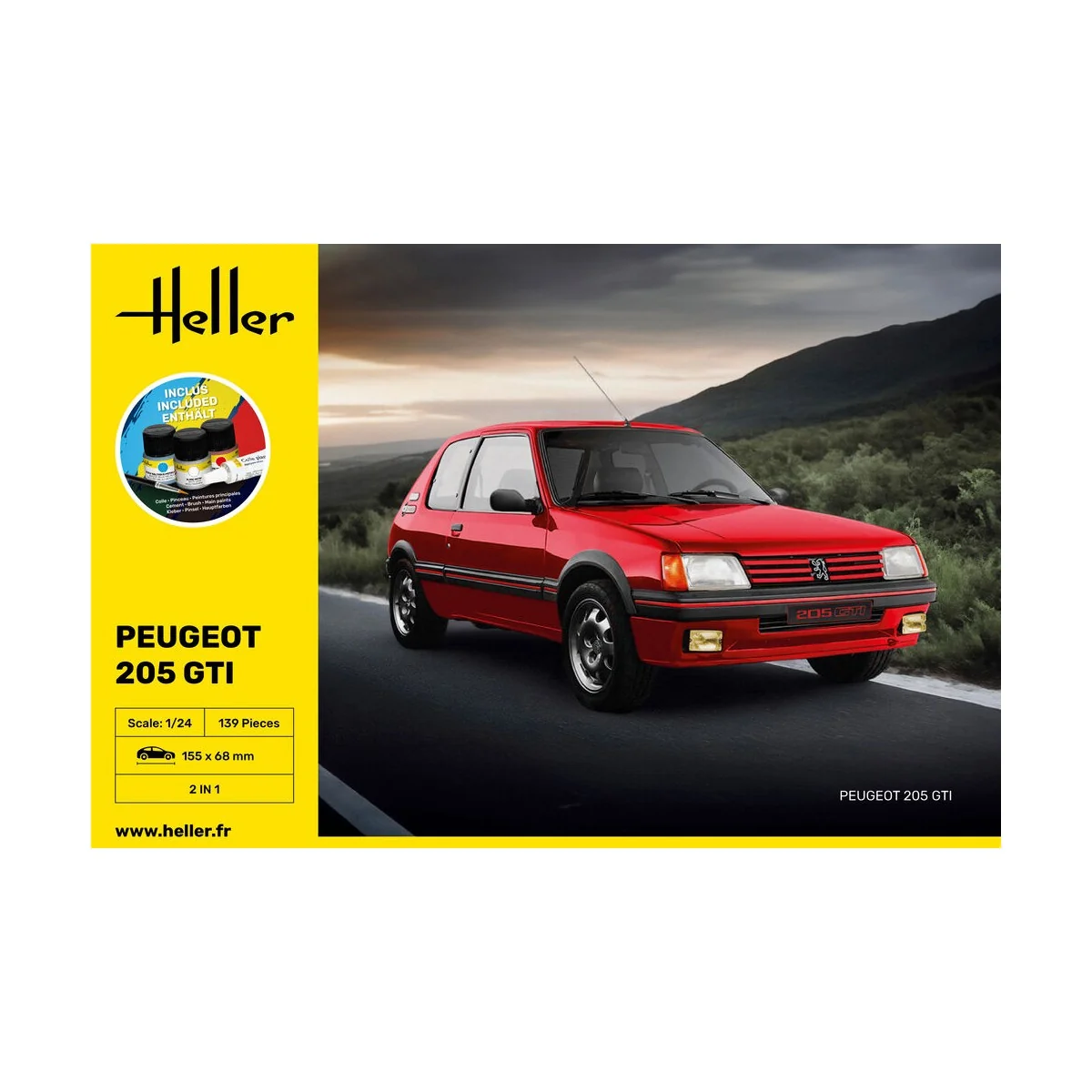 STARTER KIT Peugeot 205 GTI, 1/24 - Heller 58705